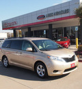 toyota sienna 2011 tan van le 8 passenger gasoline 6 cylinders front wheel drive automatic 76053