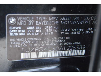 bmw x6 2010 black suv xdrive35i gasoline 6 cylinders all whee drive automatic 77002
