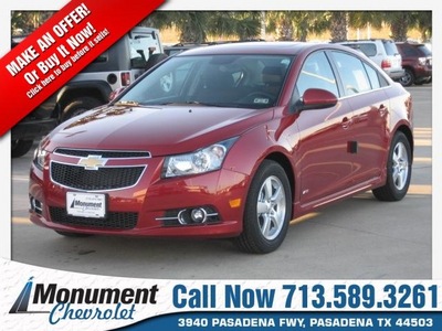 chevrolet cruze 2013 red sedan 1lt auto gasoline 4 cylinders front wheel drive automatic 77503