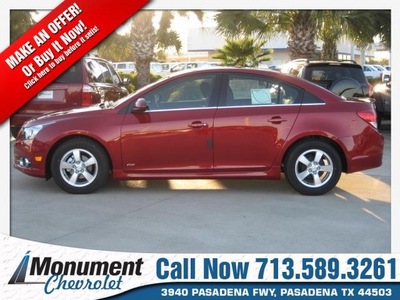 chevrolet cruze 2013 red sedan 1lt auto gasoline 4 cylinders front wheel drive automatic 77503
