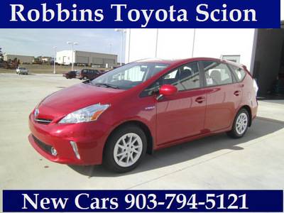 toyota prius v 2013 red wagon three hybrid 4 cylinders front wheel drive automatic 75569