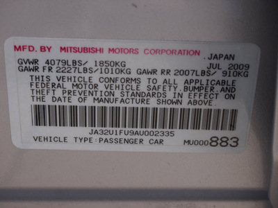 mitsubishi lancer 2010 silver sedan de 4 cylinders not specified 77090