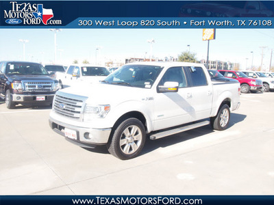 ford f 150 2013 white lariat gasoline 6 cylinders 2 wheel drive automatic 76108