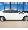 honda civic 2012 white sedan lx gasoline 4 cylinders front wheel drive not specified 77034