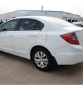 honda civic 2012 white sedan lx gasoline 4 cylinders front wheel drive not specified 77034