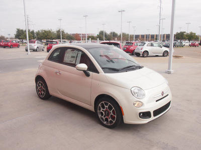 fiat 500 2013 pearl white hatchback sport gasoline 4 cylinders front wheel drive 5 speed manual 76108