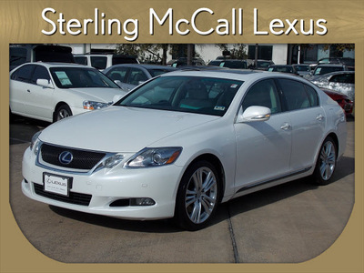 lexus gs 450h 2008 white sedan hybrid 6 cylinders rear wheel drive shiftable automatic 77074