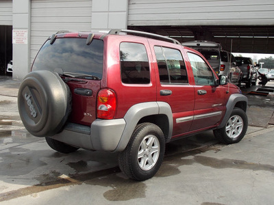 jeep liberty 2002 red suv sport flex fuel v6 rear wheel drive automatic 77074