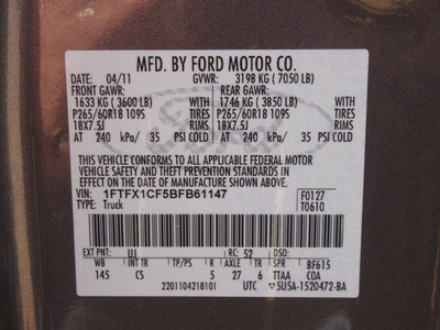 ford f 150 2011 gray stx 8 cylinders automatic 76108
