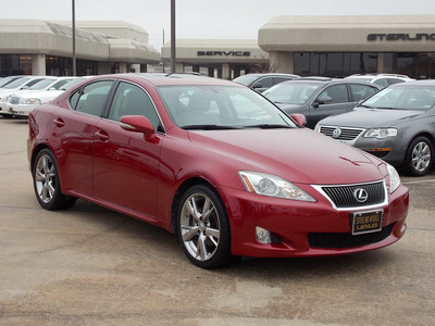 lexus is 250 2009 red sedan gasoline 6 cylinders rear wheel drive shiftable automatic 77074