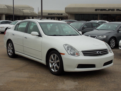 infiniti g35 2005 off white sedan gasoline 6 cylinders rear wheel drive shiftable automatic 77074