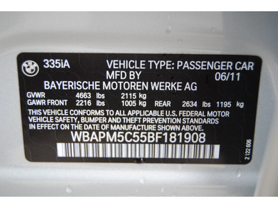 bmw 3 series 2011 gray sedan 335i 6 cylinders automatic 77002