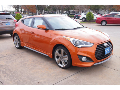 hyundai veloster turbo 2013 orange coupe 4 cylinders manual 77074