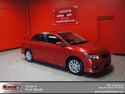 toyota corolla 2010 red sedan s gasoline 4 cylinders front wheel drive automatic 76116