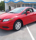 honda civic 2012 red coupe lx gasoline 4 cylinders front wheel drive automatic 28557