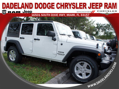 jeep wrangler 2013 white suv unlimited sport gasoline 6 cylinders 4 wheel drive automatic 33157