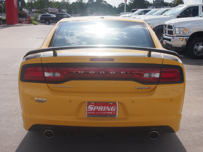 dodge charger 2012 yellow sedan srt8 super bee gasoline 8 cylinders rear wheel drive automatic 77388