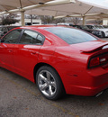 dodge charger 2013 red sedan sxt gasoline 6 cylinders rear wheel drive shiftable automatic 76087