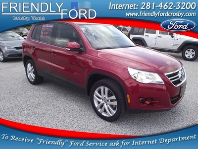 volkswagen tiguan 2010 red suv gasoline 4 cylinders front wheel drive automatic with overdrive 77532