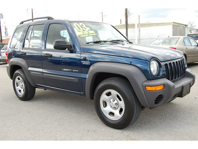 jeep liberty 2003 blue suv sport gasoline 6 cylinders rear wheel drive automatic 77020