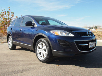 mazda cx 9 2011 dk  blue suv touring 6 cylinders shiftable automatic 80504