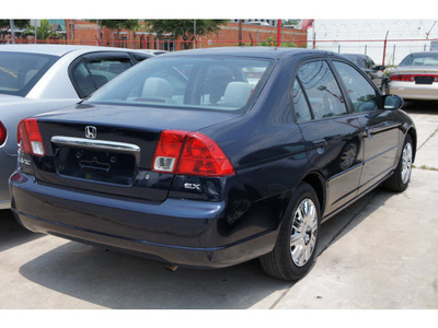 honda civic 2003 blue sedan ex gasoline 4 cylinders sohc front wheel drive automatic 77018