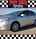 toyota prius v 2012 silver wagon five hybrid 4 cylinders front wheel drive automatic 77469