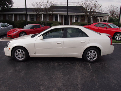 cadillac cts 2007 white sedan gasoline 6 cylinders rear wheel drive automatic 77074