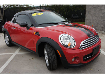 mini cooper 2012 red coupe gasoline 4 cylinders front wheel drive 6 speed manual 78729