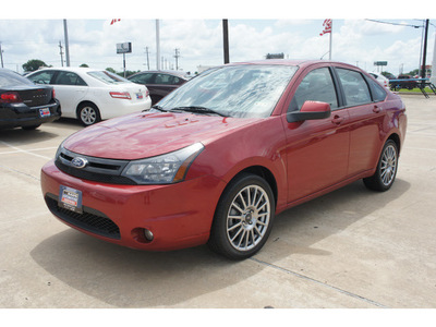 ford focus 2011 dk  red sedan sport ses gasoline 4 cylinders front wheel drive automatic 77034