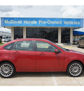 ford focus 2011 dk  red sedan sport ses gasoline 4 cylinders front wheel drive automatic 77034