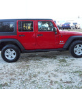 jeep wrangler unlimited 2008 red suv x gasoline 6 cylinders 4 wheel drive automatic 75606