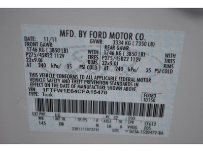 ford f 150 2012 white harley davidson gasoline 8 cylinders 4 wheel drive shiftable automatic 78216