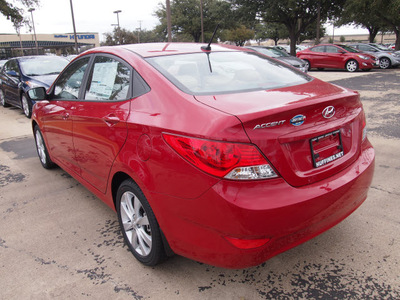 hyundai accent 2013 red sedan gls gasoline 4 cylinders front wheel drive automatic 75075