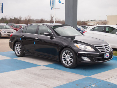 hyundai genesis 2013 black sedan 3 8l gasoline 6 cylinders rear wheel drive automatic 77094