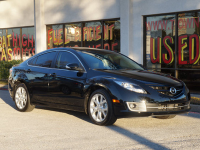 mazda mazda6 2013 black sedan s grand touring gasoline 6 cylinders front wheel drive shiftable automatic 75080