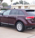 lincoln mkx 2011 maroon suv gasoline 6 cylinders front wheel drive automatic 77043