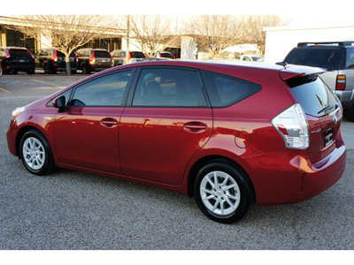 toyota prius v 2012 red wagon five hybrid 4 cylinders front wheel drive automatic 76505