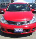 nissan versa 2010 red hatchback gasoline 4 cylinders front wheel drive automatic 79925