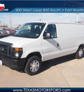 ford e series cargo 2013 white van e 150 flex fuel 8 cylinders rear wheel drive automatic 76108