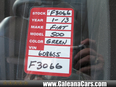 fiat 500 2013 lt  green hatchback sport gasoline 4 cylinders front wheel drive manual 33912