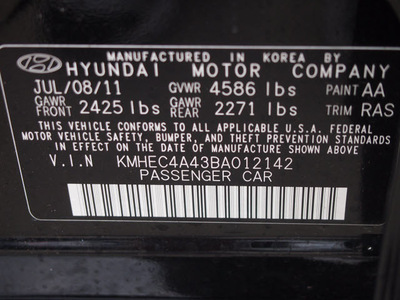 hyundai sonata hybrid 2011 black sedan hybrid hybrid 4 cylinders front wheel drive automatic 77090