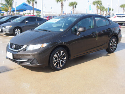 honda civic 2013 brown sedan ex gasoline 4 cylinders front wheel drive 5 speed automatic 77065