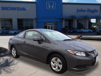 honda civic 2013 dk  gray coupe lx gasoline 4 cylinders front wheel drive 5 speed automatic 77065