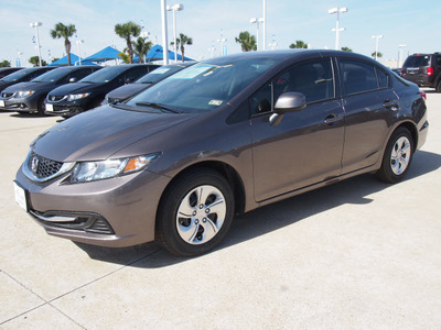 honda civic 2013 gray sedan lx gasoline 4 cylinders front wheel drive 5 speed automatic 77065