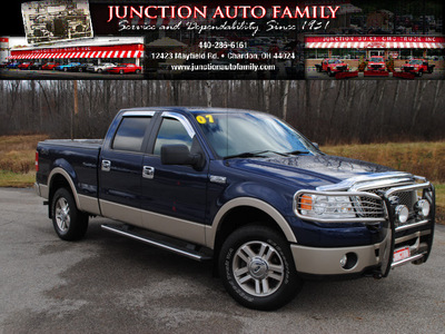 ford f 150 2007 dk  blue lariat flex fuel 8 cylinders 4 wheel drive automatic 44024