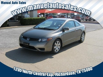 honda civic 2006 dk  gray coupe lx gasoline 4 cylinders front wheel drive automatic 75080