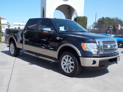 ford f 150 2012 black king ranch gasoline 6 cylinders 4 wheel drive automatic 77477