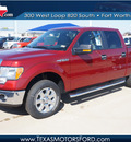 ford f 150 2013 red xlt flex fuel 8 cylinders 2 wheel drive automatic 76108