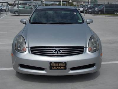 infiniti g35 2004 silver coupe gasoline 6 cylinders rear wheel drive shiftable automatic 77074